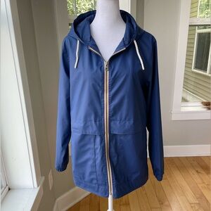 Weatherproof Vintage Navy Blue Raincoat Utility Coat Rope Detail Size Small